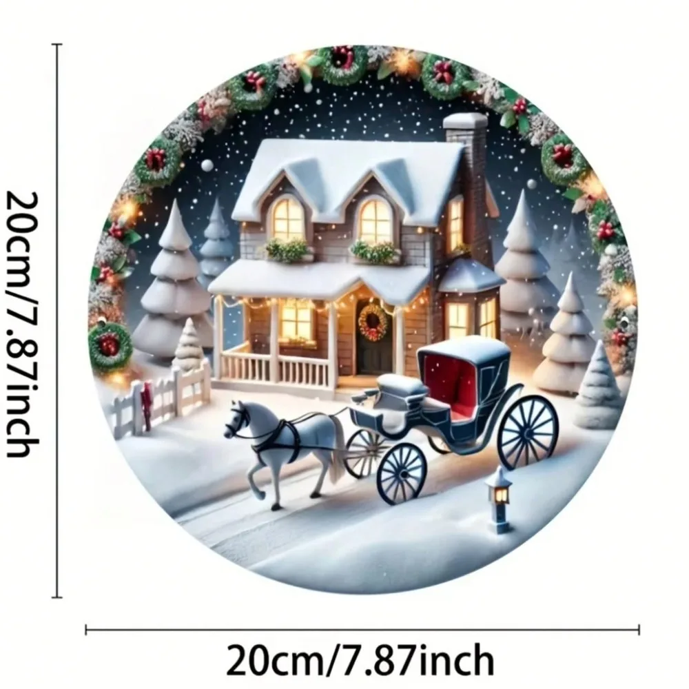 علامة عربة حصان عيد الميلاد العتيقة - ديكور حفلات المنزل للعطلات، هدية مثالية لمحبي عيد الميلاد، ديكور المنزل