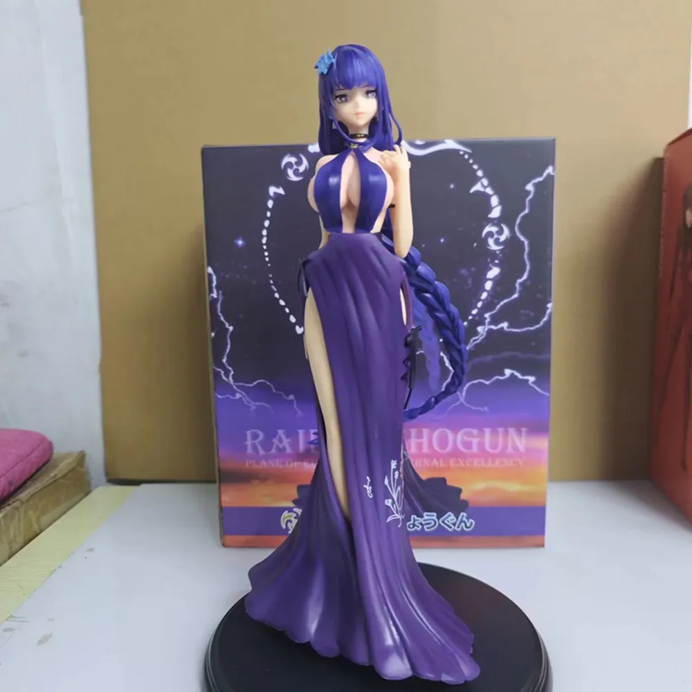 30cm Genshin Impact Game Figure Raiden Shogun Beelzebul Dinner Party Dress Hentai Anime Figures Sexy Girl Collect Doll Gift Toys