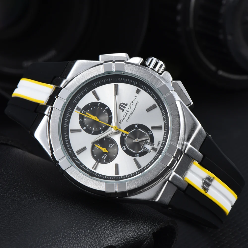 Modische TOP-Armbanduhren der Marke Maurice Lacroix für Herren, Multifunktions-Chronograph, Business-Sport, AAA-Herrenuhren