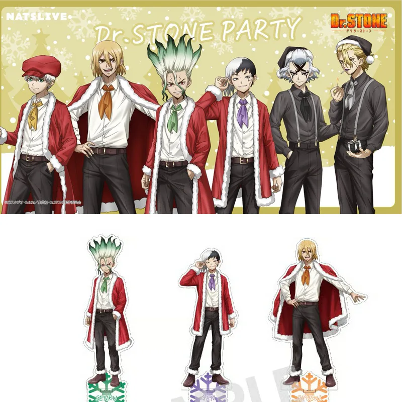 

Dr.Stone Japanese Anime Peripherals Natslive Cafe Version Acrylic Stand Collectible Desk Ornaments Creative Birthday Gifts Toy