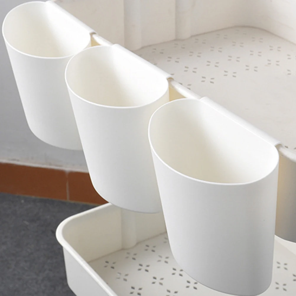 

4pcs Hanging Storage Baskets Plastic Space Saving Home Organizer Countertop Trash Container Rolling Cart Accessories