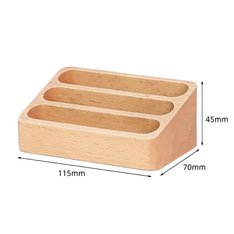 1PC Wood Desktop Business Card Display Stand Memo Holder Storage Box Wood Card Organizer For Office