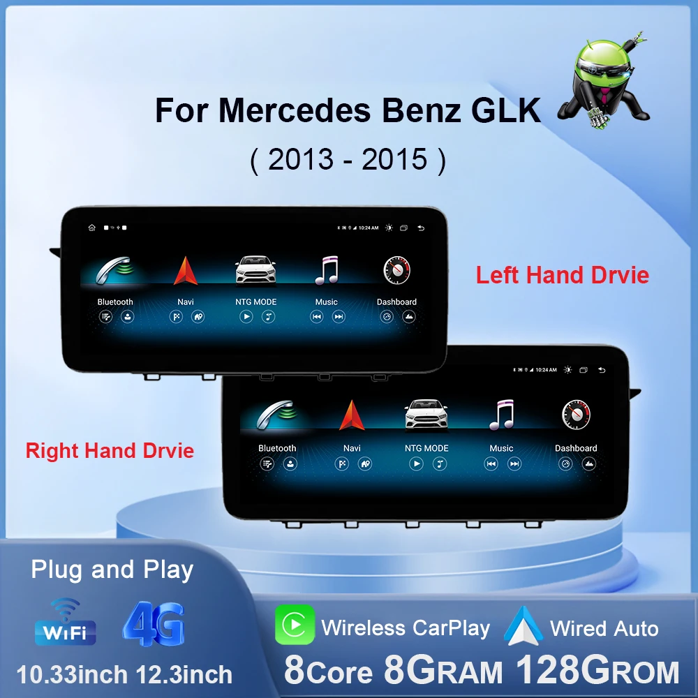 Car intelligent system for Mercedes-Benz GLK 2013-2015 NTG 4.5 Touch Screen Wireless CarPlay Android Auto Navigation GPS WIFI BT