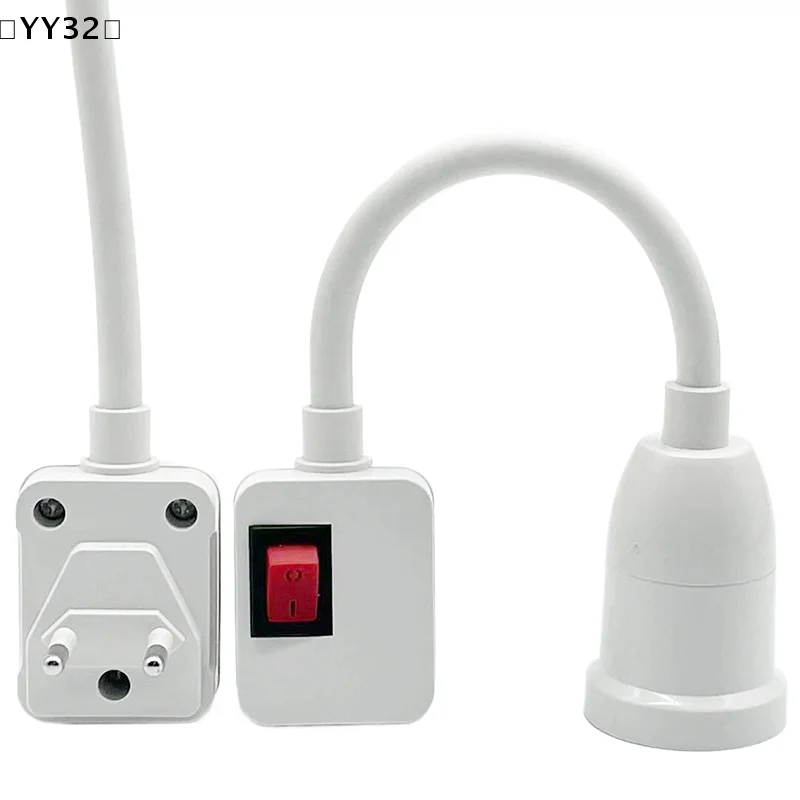 〔YY32〕EU Plug To E27 Lamp Holder Light Bulb Socket With Switch Flexible Lamp Base Conversion Table Lamp For Test AdjustableLamp