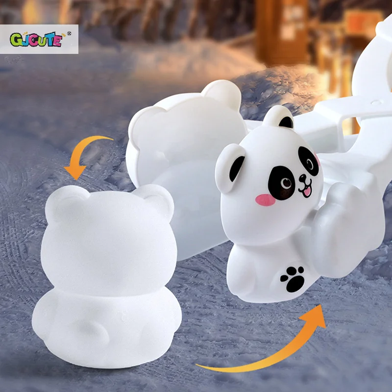 Pince à boules de neige pour enfants et adultes, Capybara Panda en forme de canard, pour l'extérieur, sable, boule de neige, moule, jouets de sport de combat