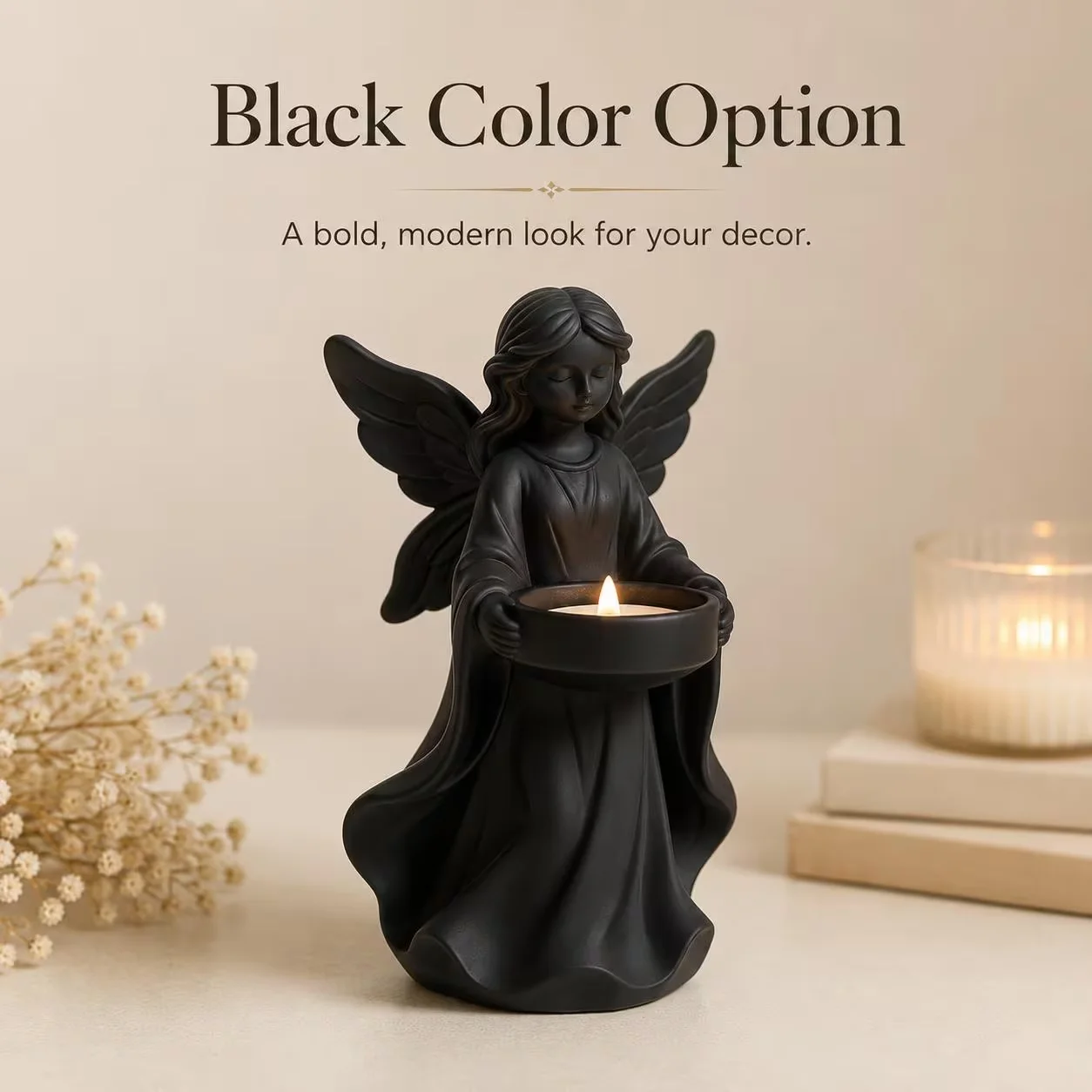 1PCS-3D Printing Retro French angel Candle Holder Suitable for Office Desk and Shelf Decoration (Excluding Candles)