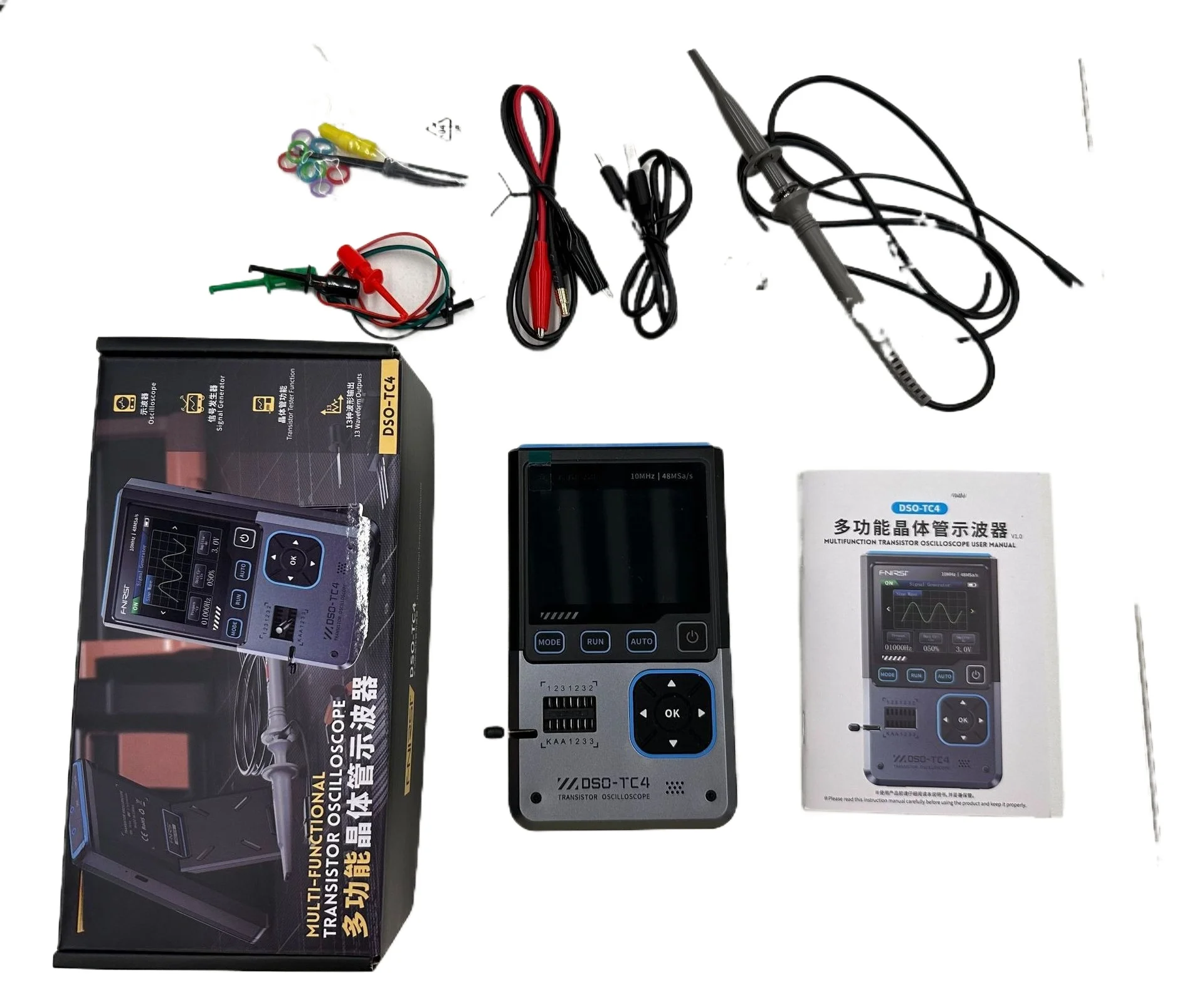 3-in-1 oscilloscope transistor detector signal generator 10M bandwidth anti-burning