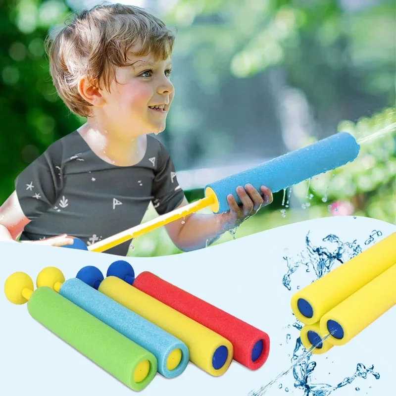 Pistola de água para crianças, pistola de água de espuma infantil, brinquedos para piscina de verão, shooter, 4 cores, alcance 30, 4 peças