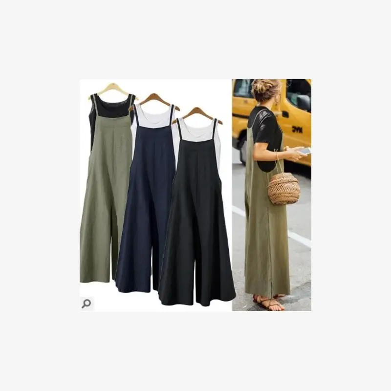 Salopette décontractée grande taille pour femmes, ample, amincissante, pantalon tendance, jambes larges, Qui très Faion