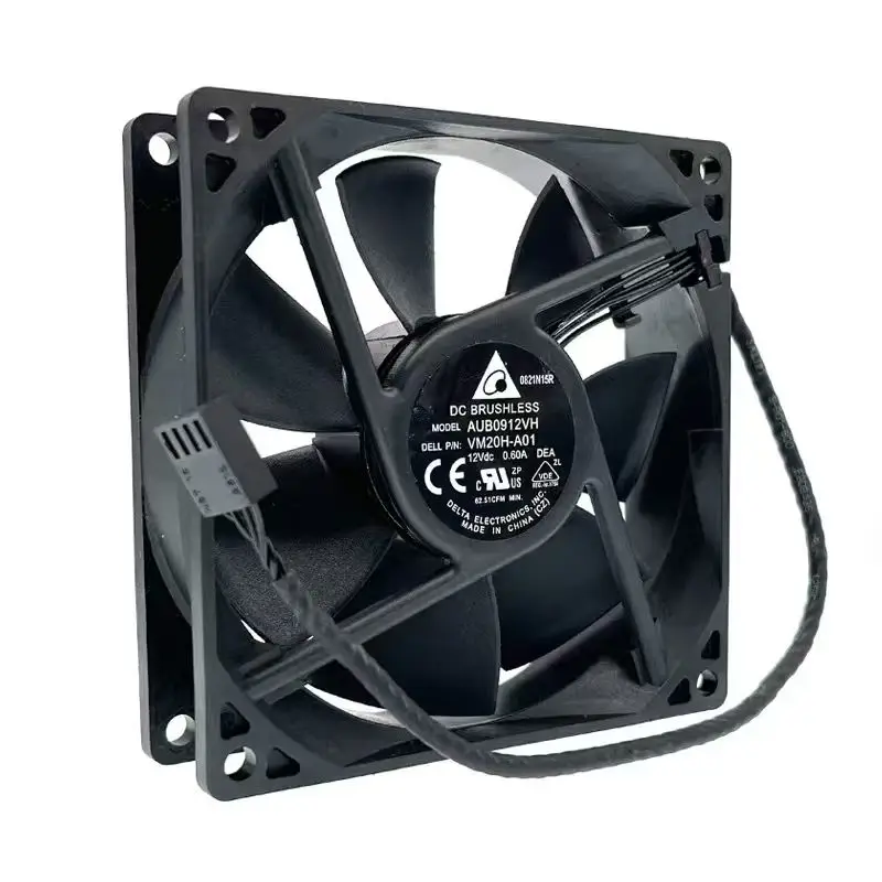New 90mm PWM Fan for Delta AFB0912VH = AUB0912VH 90*90*25MM 9225 DC 12V 0.60A 4-pin for Computer CPU Server Inverter