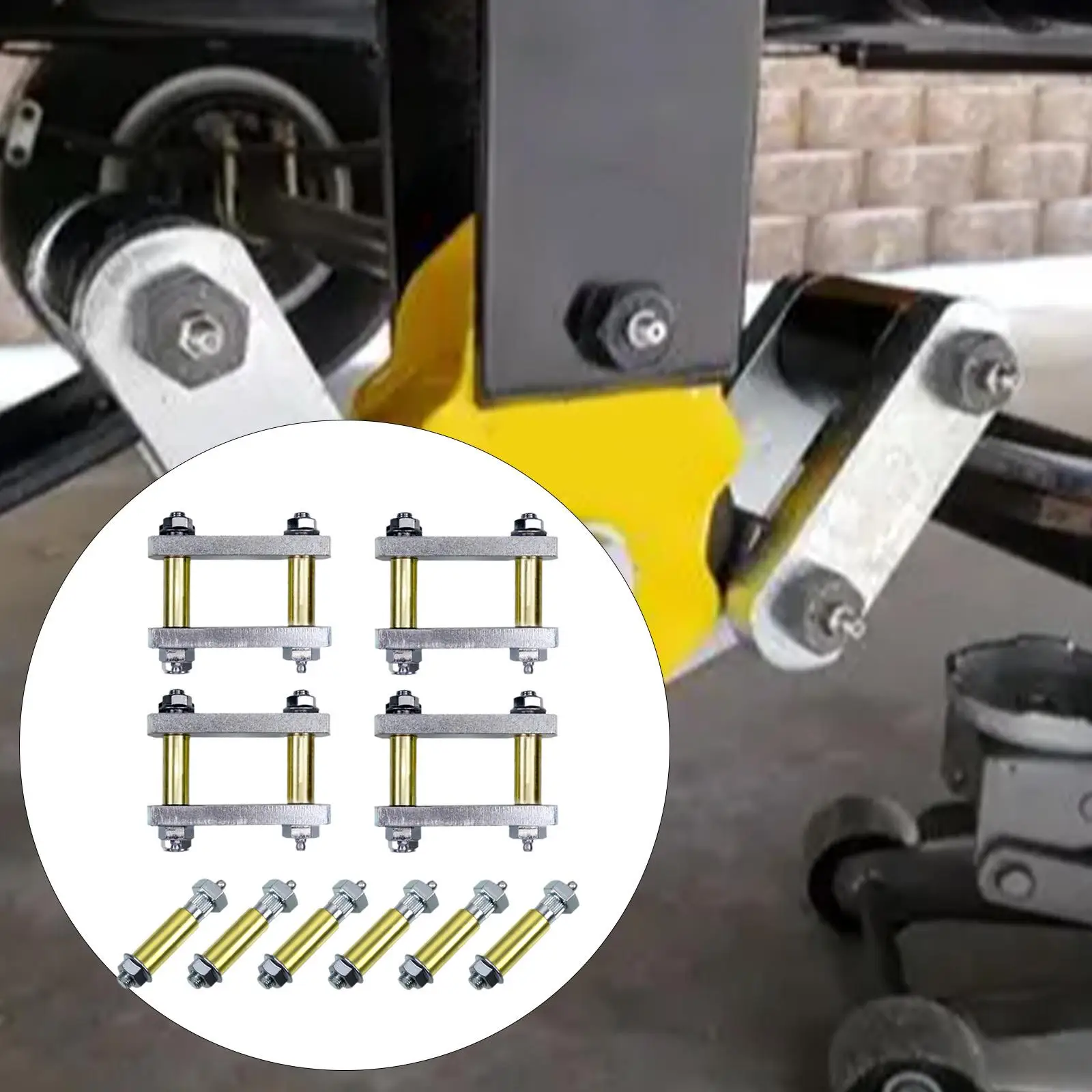 

High Strength Trailer Shackle Bracket Kit with Wear Resistant Bushings for Easy Install on Equaflex System