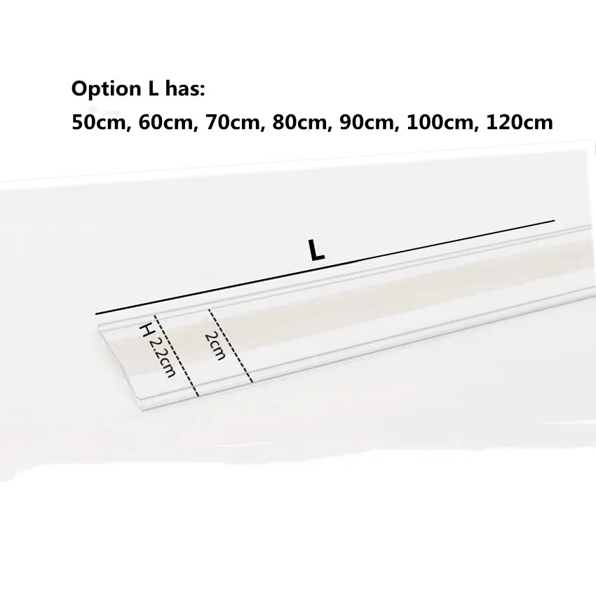 H2.2cm Long Plastic PVC Shelf Data Strips Clip Holder Merchandise Price Talker Sign Label Display Adhesive Tape 1 Pack