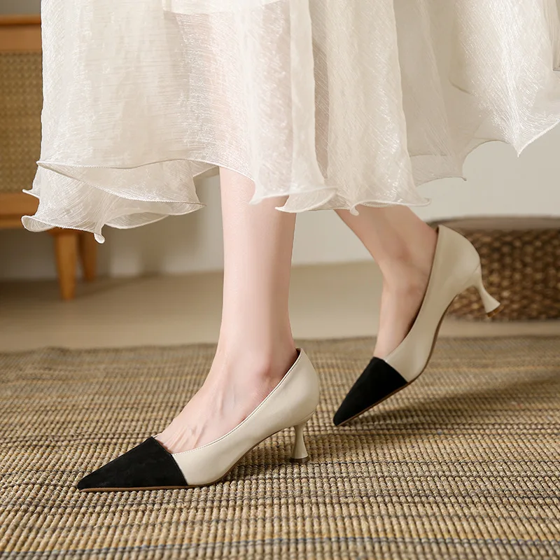 

Туфли-лодочки женские на высоком каблуке, заостренный носок, Офисная Рабочая обувь, французские зеленые, весна-осень