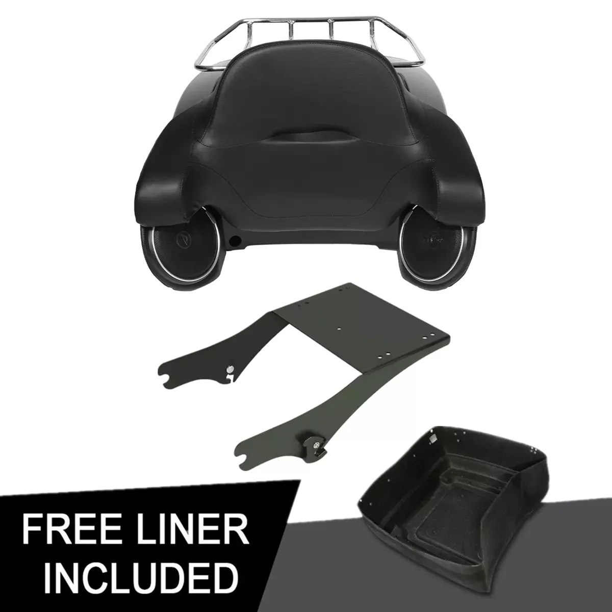 

Motorcycle King Trunk Backrest Rack Speakers For Harley Touring Road Glide Street Glide 1997-2008