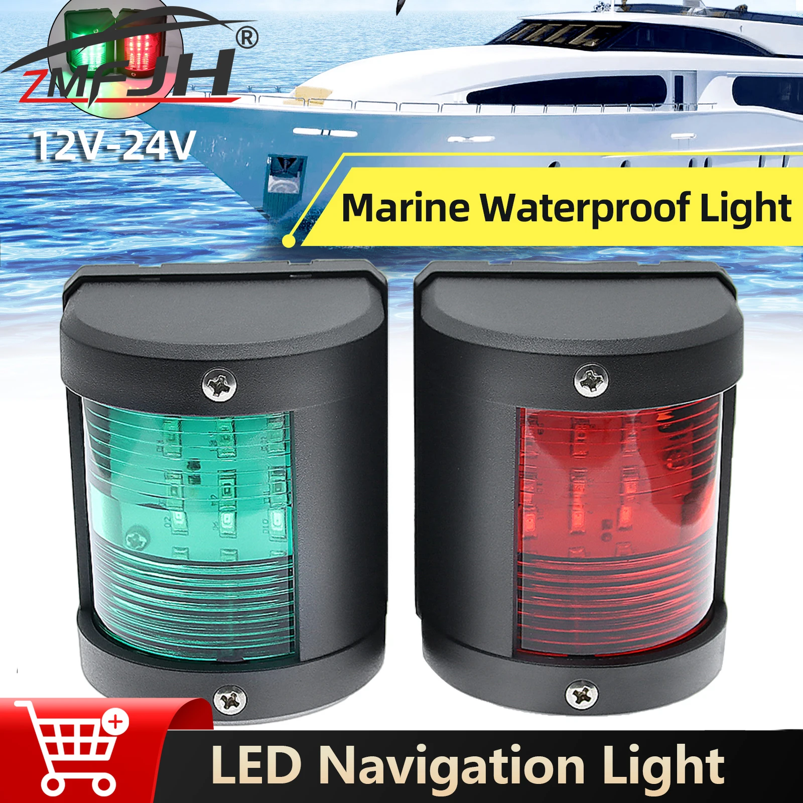 

LED Boat Navigation Light Red/Green Light Sailing Light Ship Signal Anchor Light Waterproof For Marine Boat Yacht 12V 24V