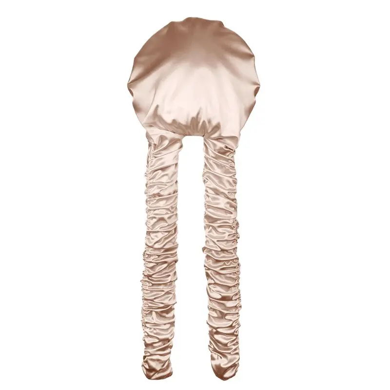 For Sleeping Heatless Curl Satin Bonnet No-Slip Design Featuring Long Curling Ribbons For Braids& Long Hair
