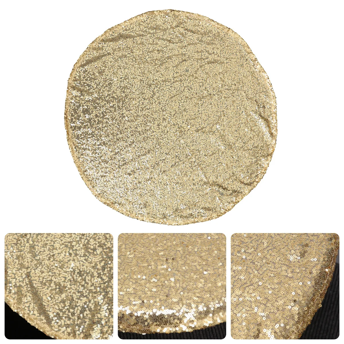 

Elegant Golden Sequin Round Tablecloth Lightweight Rollable Table Cover for Banquet Bridal Shower Party Event Sequin Table Cover