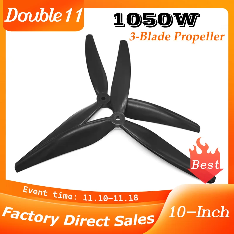 2 пары (2CW + 2CCW) E-power 1050 Вт шире 10x5x3 3 Лопасти Стекловолоконный нейлоновый Пропеллер для Multirotor 10 