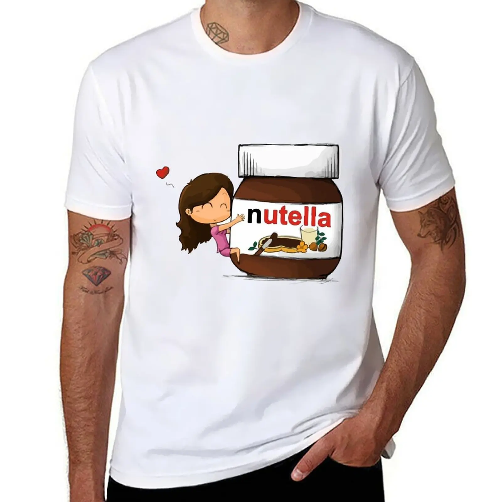 Nutella love camiseta camisetas para hombre paquete blanco hombre camiseta diseñador hombres camisetas gráficas camiseta