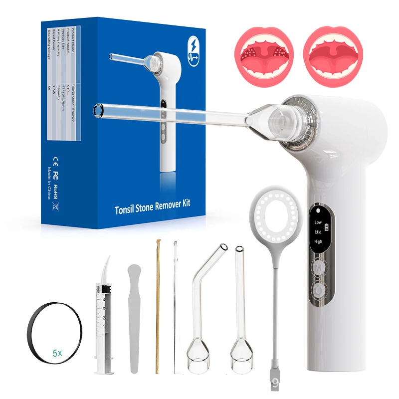 

Electric Tonsil Stone Remover Tonsil Stone Removal Kit Vacuum With Irrigation Syringe Instant Suction Tonsil Stone Removal