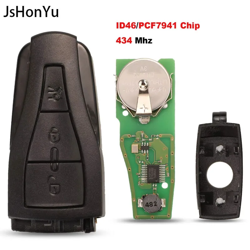 

JsHonYu 434MHz ID46 PCF7941 Chip Smart Remote Key for MG MG6 MG550 3 Button Keyless Entry Control Key Fob Replacement