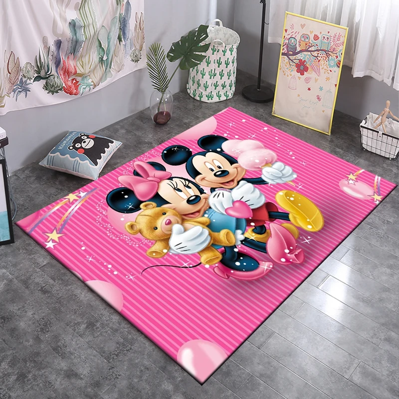 Disney Mickey Mouse Kids Happy Birthday Rug Large Area Carpet for Living Room Bedroom Sofa Kitchen Doormat Decor Child Floor Mat