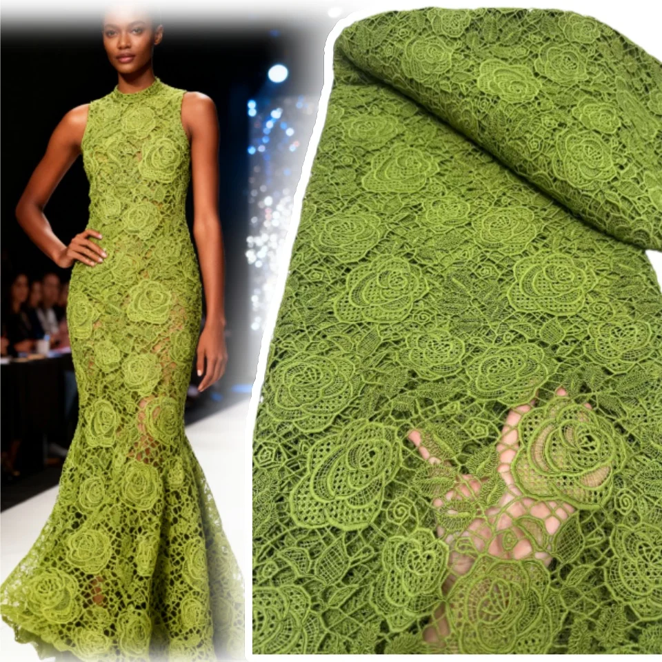 

Африканский шнур, кружевная ткань, высокое качество, водорастворимый нигерийский французский гипюровый шнур, кружево с блестками для шитья свадебного платья 1900