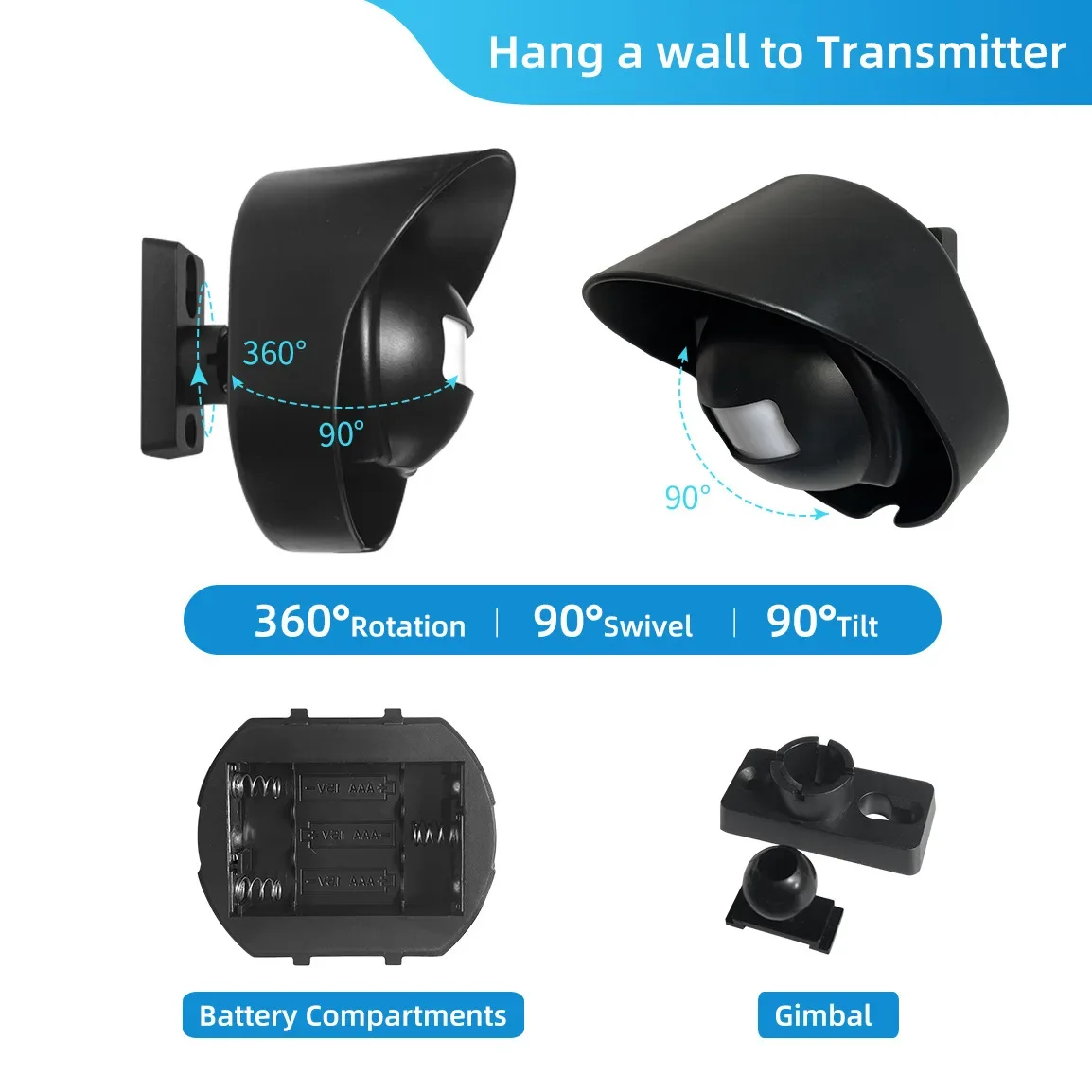 2V1 Wireless Alarm Guest Welcome Chime Door Bell PIR Motion Sensor For Shop Entry Company Security Protection Alarm Doorbell