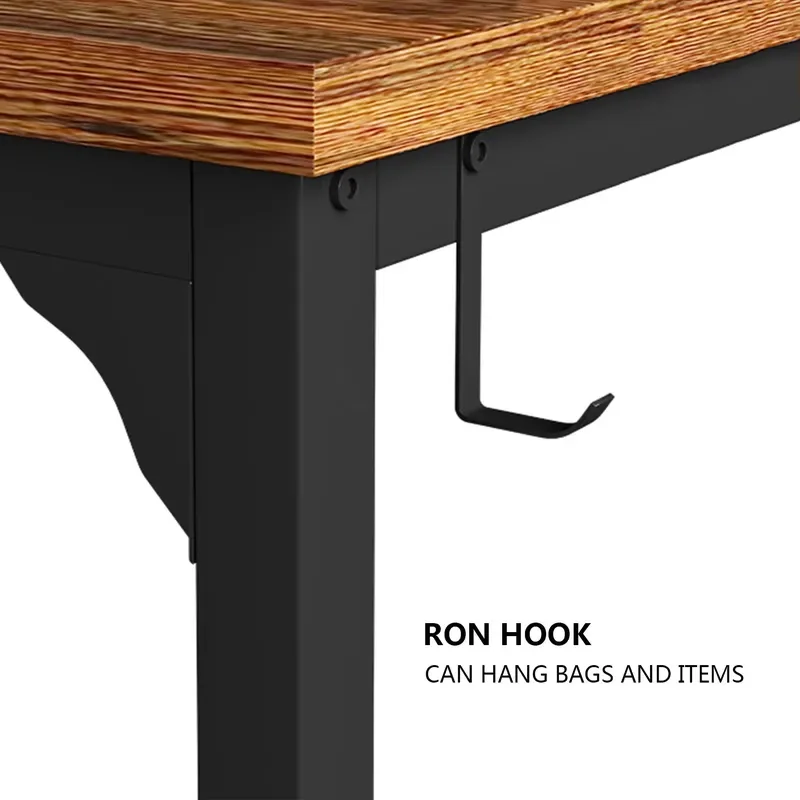 Small Space Study Bench Retro with Extra Side Storage Bag