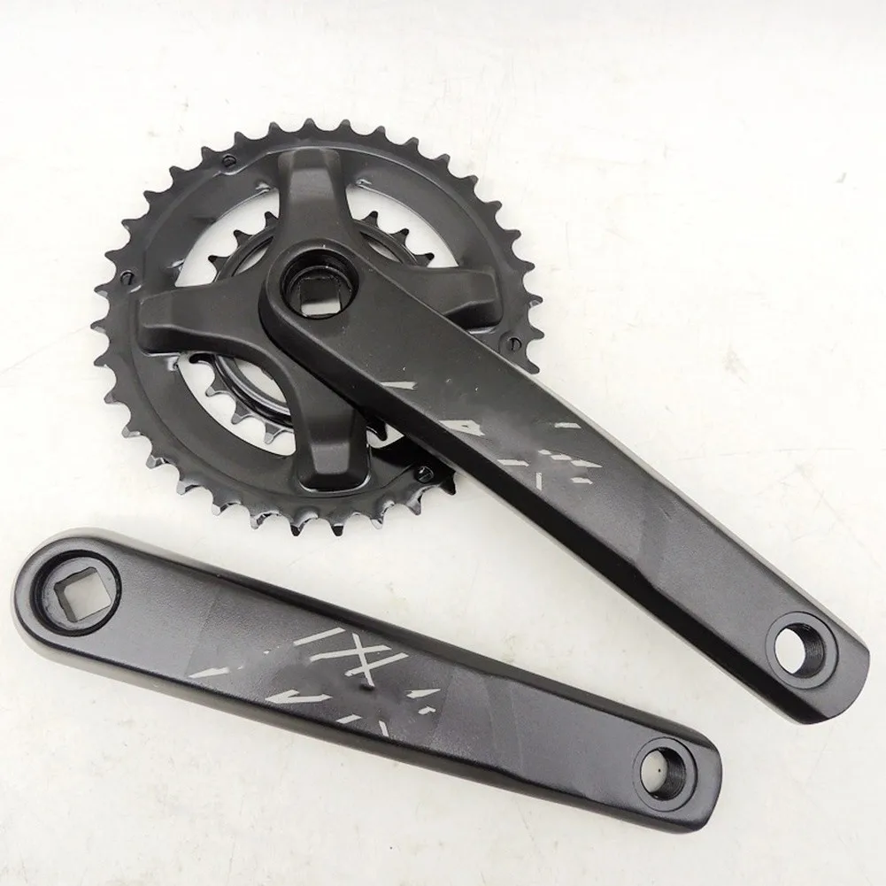 36/22T MTB chainring set with 175mm aluminum crank arms supports 8 for 9 for speed drivetrains easy install with square taper