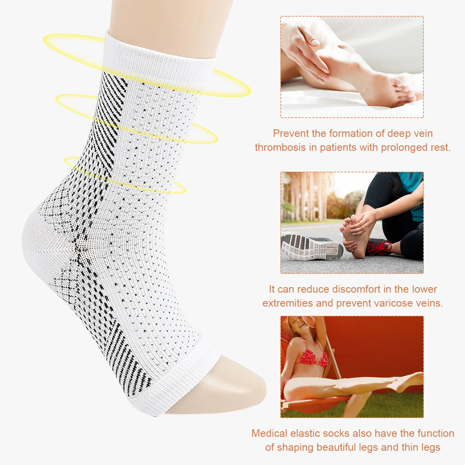 Ankle Compression Brace Relieves Joint Pain Foot Compression Socks Anti-Fatigue for Women Men Neuropathy Pain