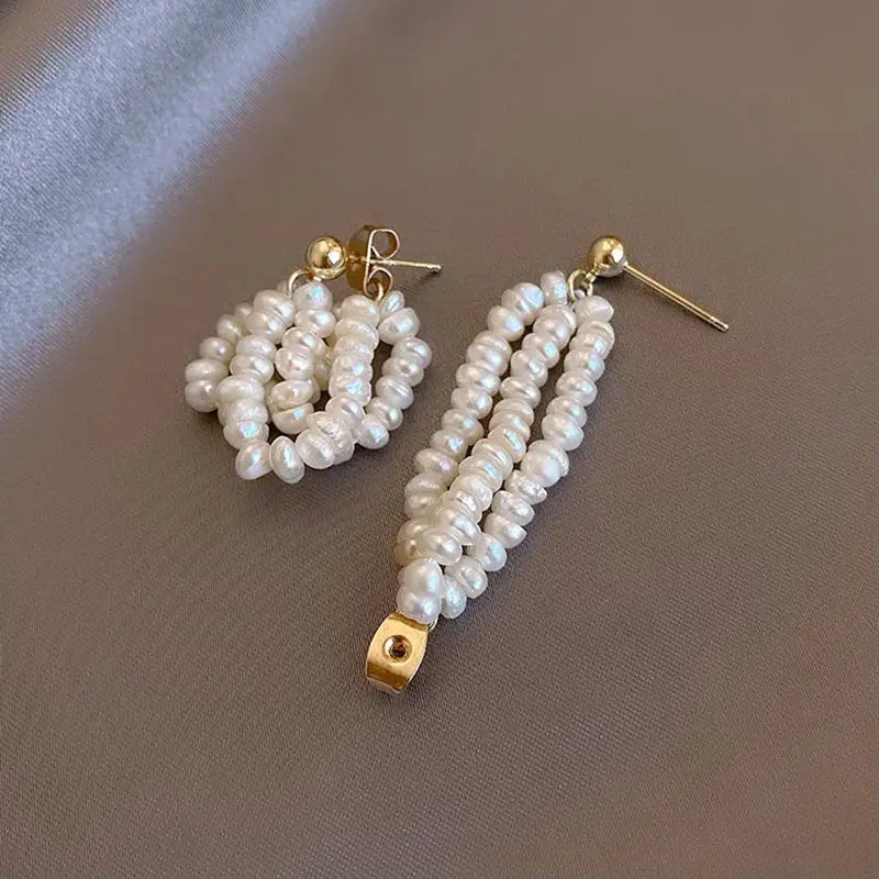 High Quality 100% Natural Freshwater Pearl 14K Gold Filled Female Tassels Stud Earrings Promotion Jewelry Anti Allergy Gifts