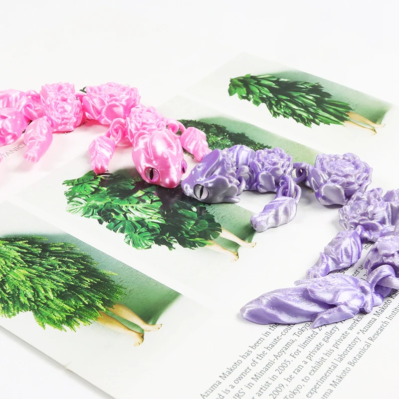 Neue Lotus Drache Spielzeug Statue 3D Druck Spielzeug Simulation Tier Drachen Modell Gelenke Bewegliche Desktop Dekoration Kleine Ornamente