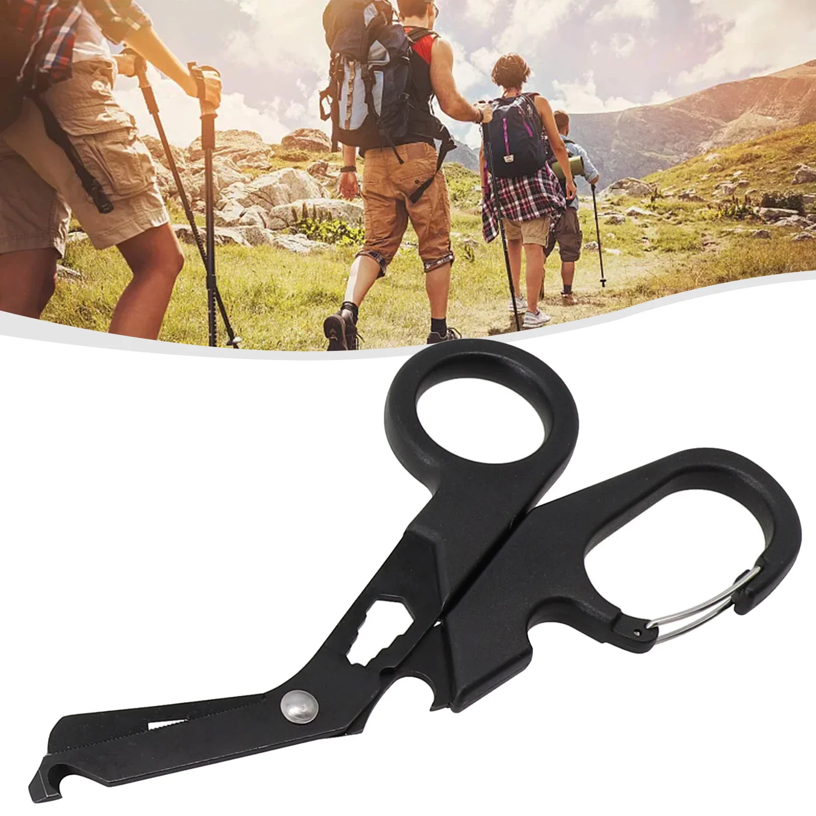 1pc Rescue Scissors For Gauze Cutting Stitch Removal Serrated Design 20X10X0.3cm Outdoor Camping Safety First Aid Equipment Tool