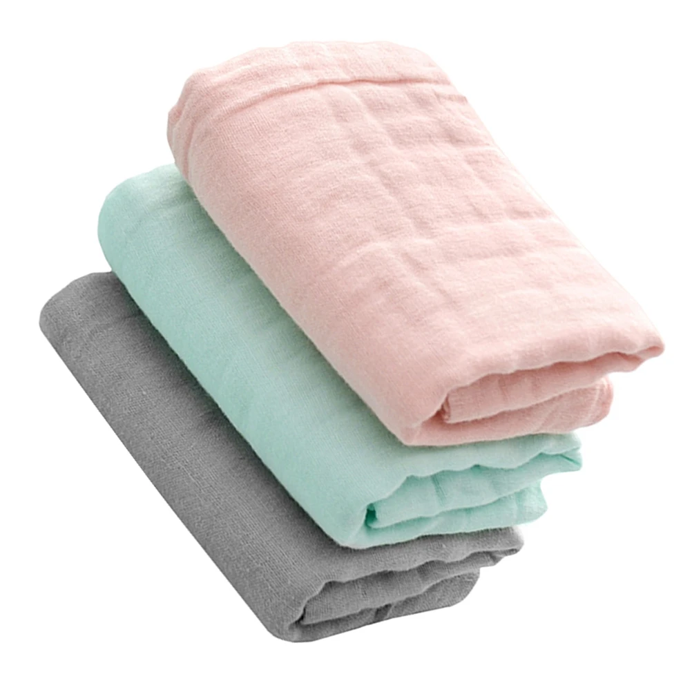

3Pcs Ultra-Soft Muslin Baby Washcloths Newborn Bath Towel Wiping Sweat Drool Burp Cloth Sensitive Skin Gentle Colors