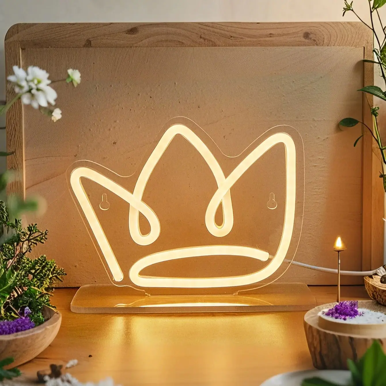 

Chi-buy светодиодная неоновая корона с питанием от USB, неоновые вывески, декоративные лампы, знаки, подарок на день рождения, настенное искусство для спальни, комнаты, бара, магазина