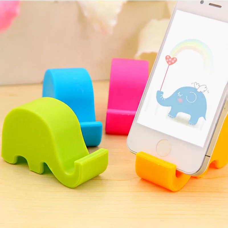 Mini elefante desktop estande bonito dos desenhos animados animal telefone titular simples suporte de mesa do telefone móvel para iphone samsung tablet