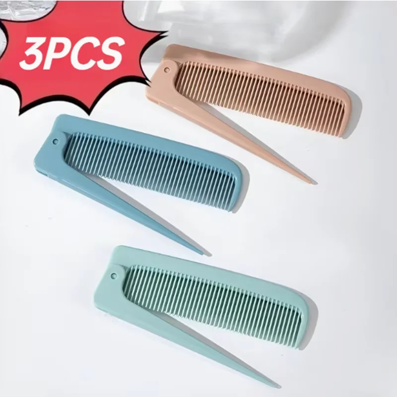 3pcs Portable folding comb with a pointed end, hair styling comb, suitable for daily use at home and for travel