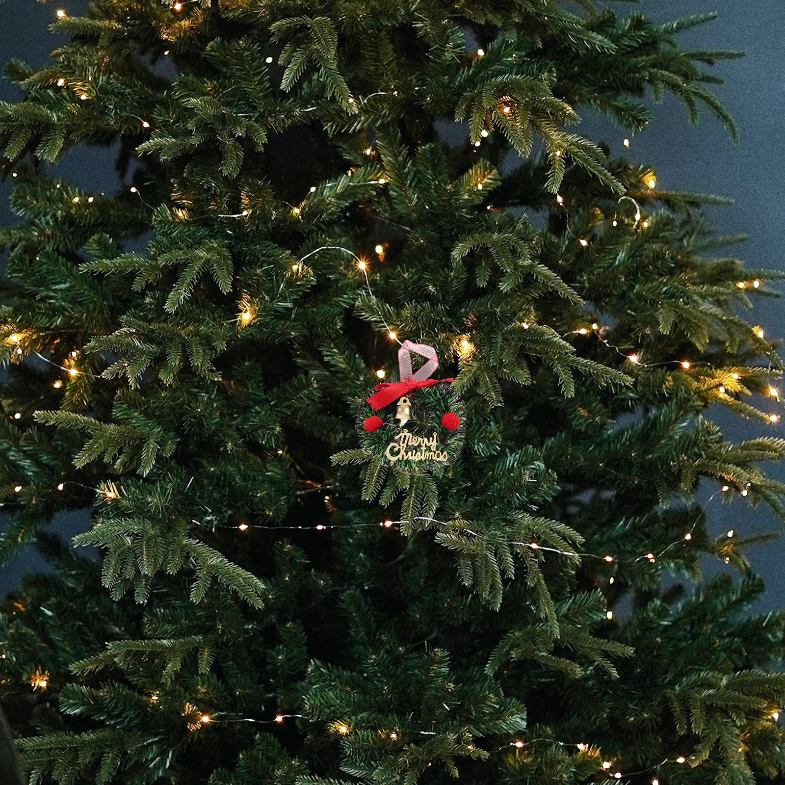 

10 Pcs Christmas Mini Ornament Wreath Ornaments for Tree Accessories Decorations Cloth