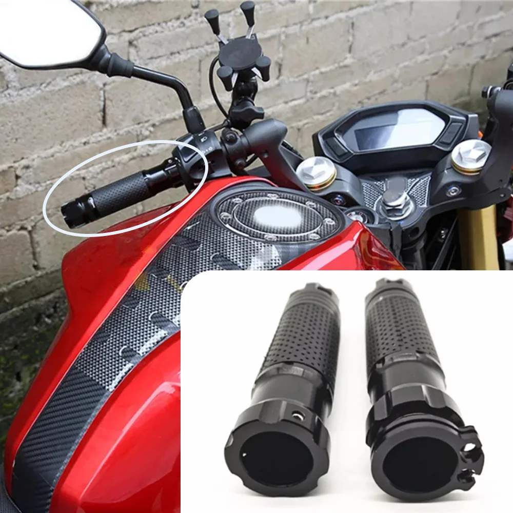 

2pcs 22mm Left Grip and Right Throttle Grip Motorcycle Handlebar Universal For Motorcycles with 7/8 inch (22MM) Handlebars