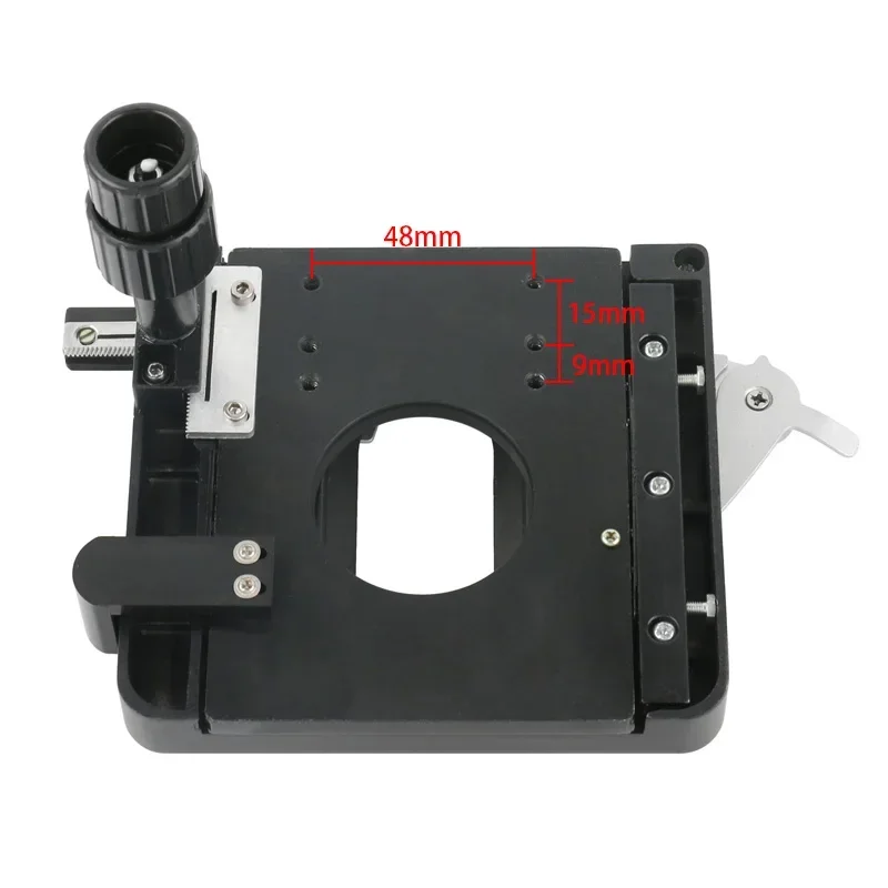 XY Axis Metal Mechanical Stage Mobile Platform with Scale for Biological Microscope Slide Specimen Moving Clamp