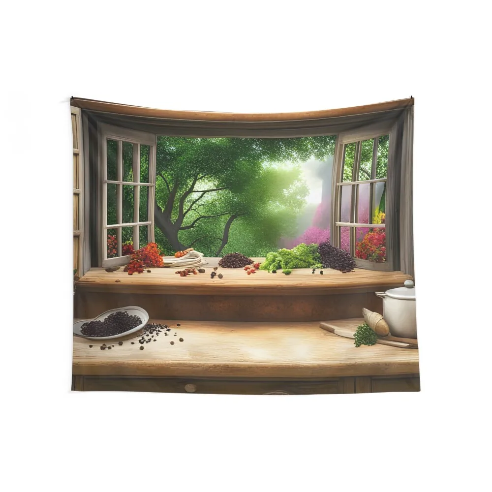 Vintage Kitchen Shelf 02 Tapestry Wall Tapestries Living Room Decoration Wallpaper Bedroom Tapestry