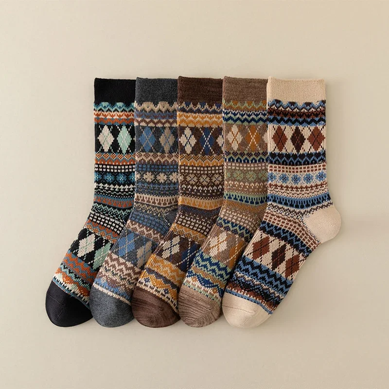 

Men's Dress Socks,Cotton Crew Socks,Breathable and sweat-absorbing ，Funky Colorful Pattern Crew Socks