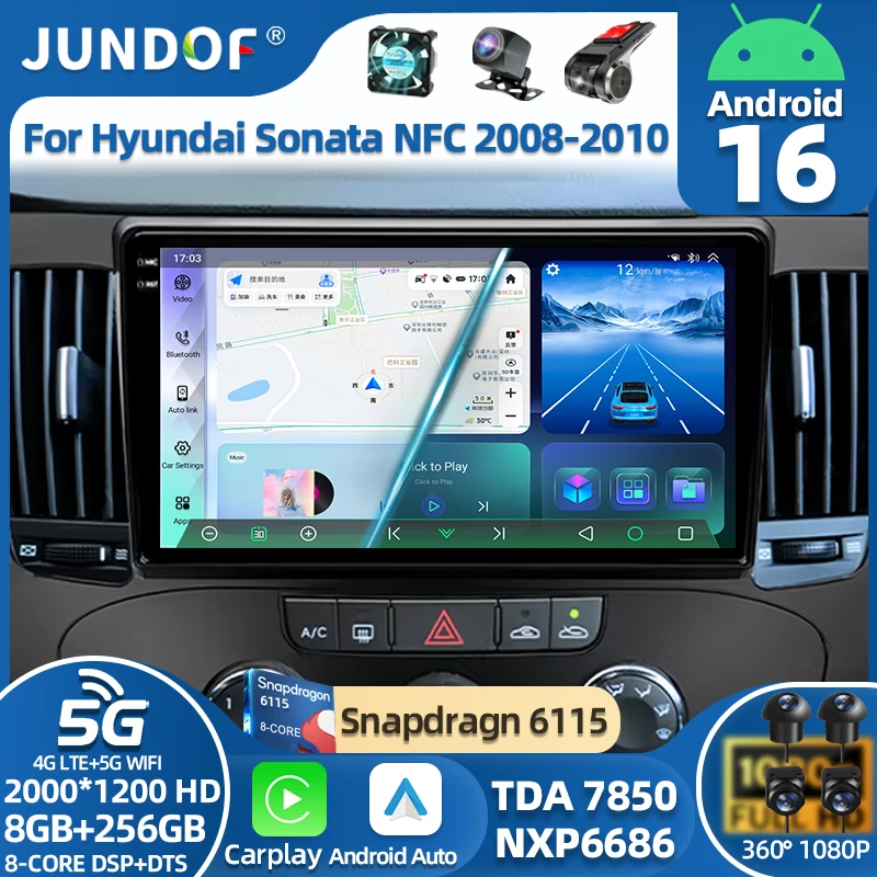 

Android 16 Car Radio For Hyundai Sonata NF 2008 - 2010 DVD GPS Wireless Carplay Auto BT Qualcomm 4G LTE Stereo QLED Head Unit