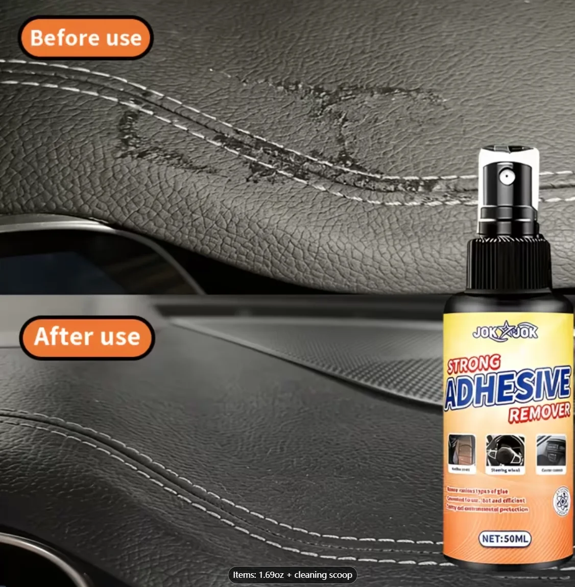 Adhesive Remover Spray - This cleaner effectively and safely removes attached residues, and quickly eliminates labels, car stick