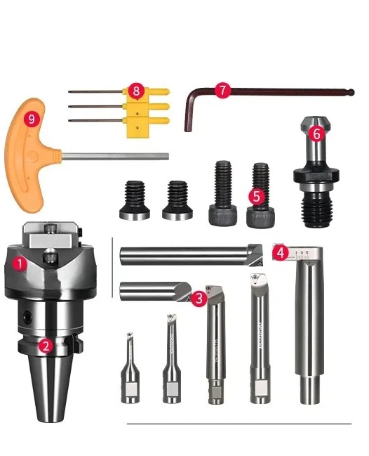 7Ppcs XBJ boring bars CNC boring tools working range 8-320mm BT50-NBH2084X high Precision 0.005 NBH 2084x boring head with