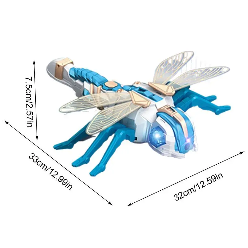 Libélula teledirigida de 2,4 Ghz, juguete de libélula RC para niños, Robot libélula con pulverizador y luces LED, Bot Musical realista RC