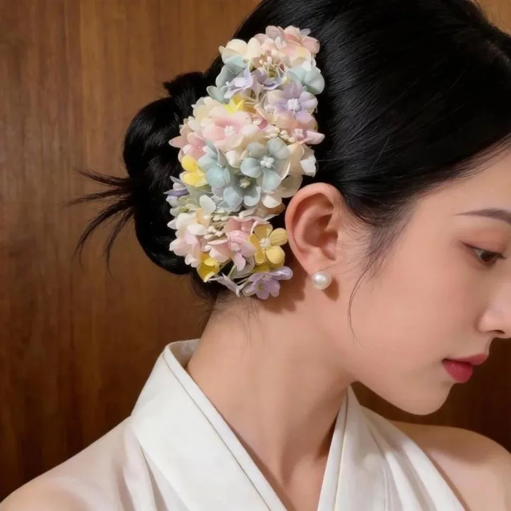 

Красочная цветочная заколка для волос в богемном стиле, имитация цветка, тайская вилка для волос, китайская заколка-шпилька, аксессуары для волос невесты, женские украшения для волос
