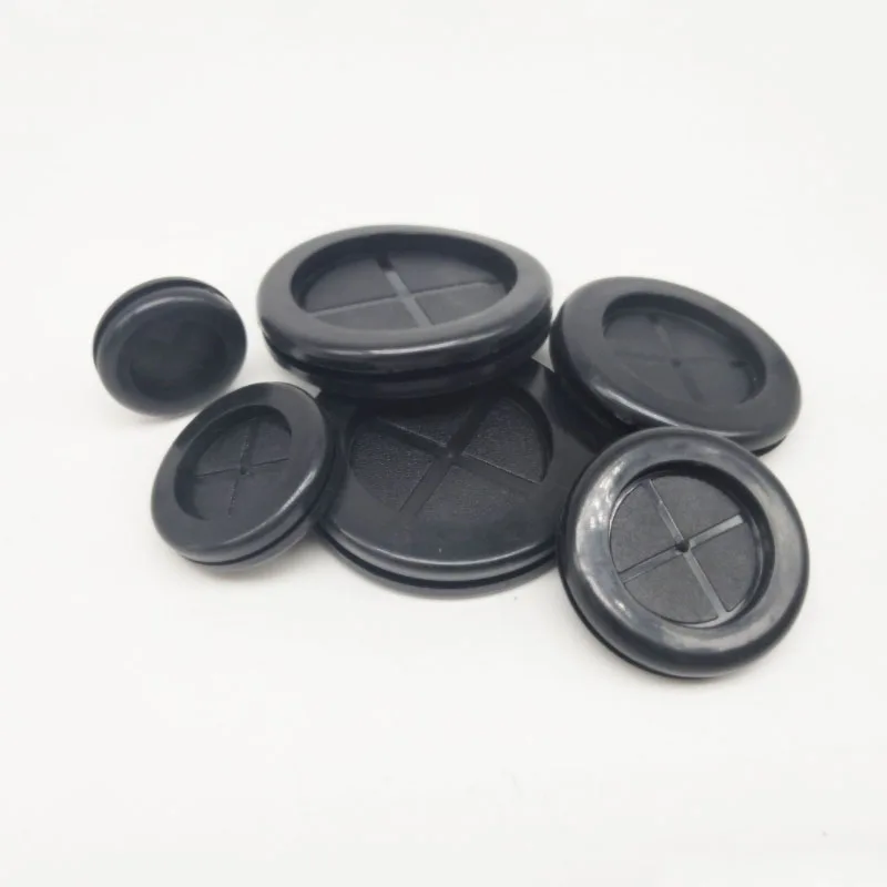 Black Environmental Protection Rubber Double Face Protective Coil Snap in Grommet Seal O-ring Wire Sheath Cap Hole Plug