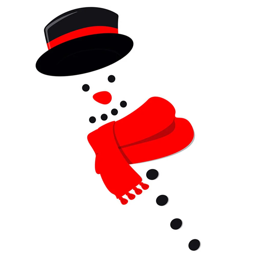 Refrigerator Sticker Christmas Fridge Magnets Stickers Snowman Water Proof Decor